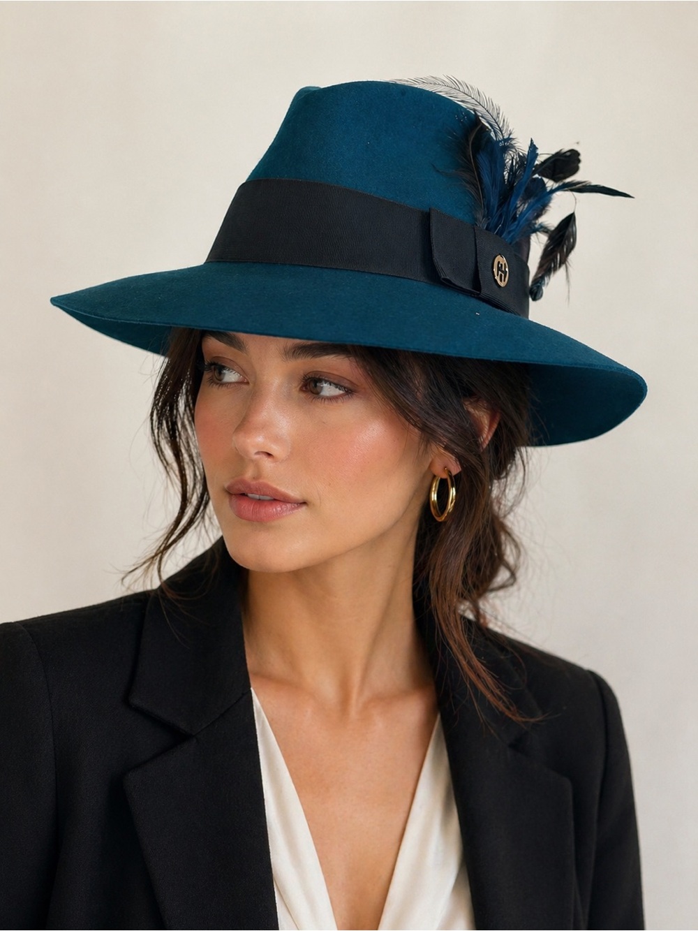 ✨🛍️ Gucci Teal Wide-Brim Fedora Hat - Size Small - Picture 5 of 5